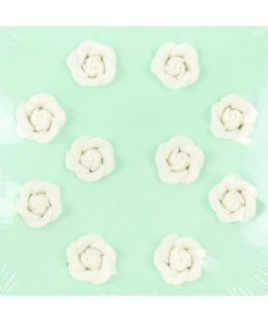 PME White Sugar Roses 25mm Pack of 10 (HU361)