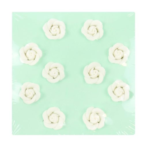 PME White Sugar Roses 25mm Pack of 10 (HU361)