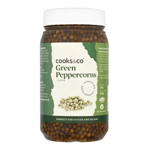 Cooks and Co Whole Green Peppercorns in Brine 1kg (KA066)