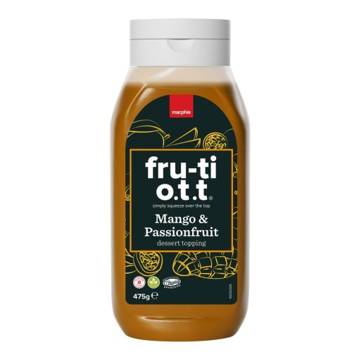 Macphie Fru-ti O-T-T Mango and Passionfruit Dessert Topping 475g (KA112)