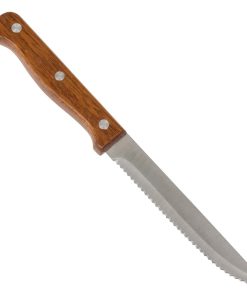 Olympia Rounded Steak Knives Wood Pack of 12 (CS717)