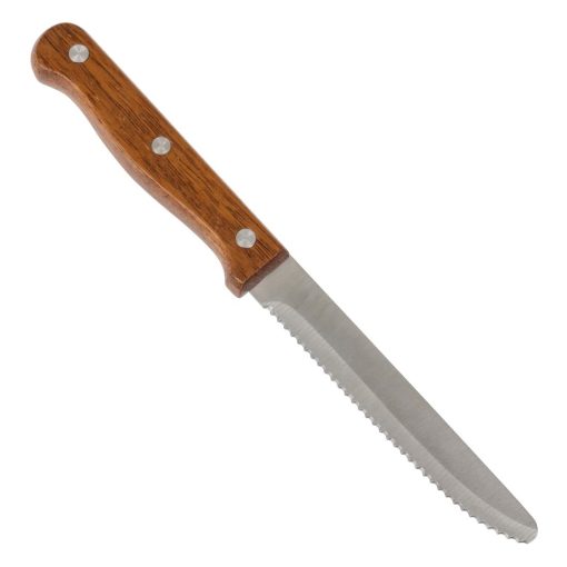 Olympia Rounded Steak Knives Wood Pack of 12 (CS717)