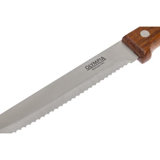 Olympia Rounded Steak Knives Wood Pack of 12 (CS717)