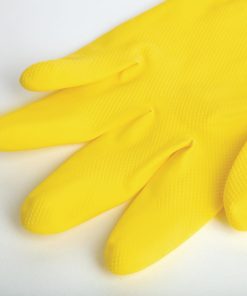 MAPA Vital 124 Liquid-Proof Light-Duty Janitorial Gloves Yellow Small (FA292-S)