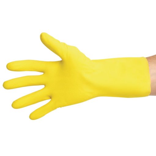 MAPA Vital 124 Liquid-Proof Light-Duty Janitorial Gloves Yellow Small (FA292-S)