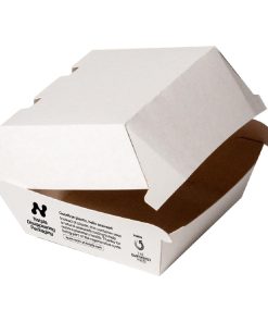 Notpla Clamshell Burger Boxes - White Pack of 200 (HW504)