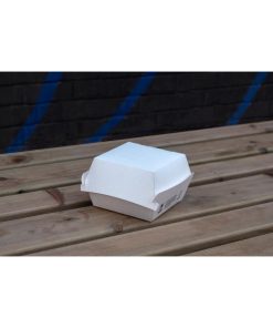 Notpla Clamshell Burger Boxes - White Pack of 200 (HW504)