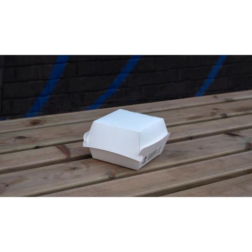 Notpla Clamshell Burger Boxes - White Pack of 200 (HW504)