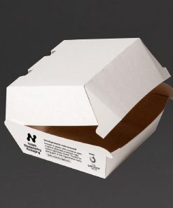 Notpla Clamshell Burger Boxes - White Pack of 200 (HW504)