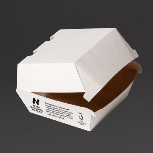 Notpla Clamshell Burger Boxes - White Pack of 200 (HW504)