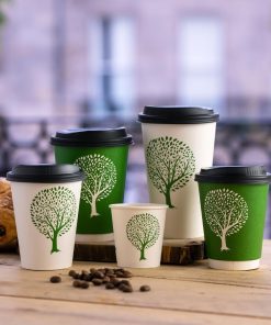 Vegware Green Tree Double Wall Hot Cups 12oz 89-Series Pack of 500 (HX487)