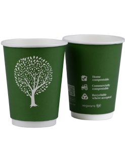 Vegware Green Tree Double Wall Hot Cups 12oz 89-Series Pack of 500 (HX487)