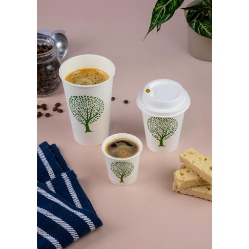 Vegware Green Tree White Hot Cups 4oz 62-Series Pack of 1000 (HX488)