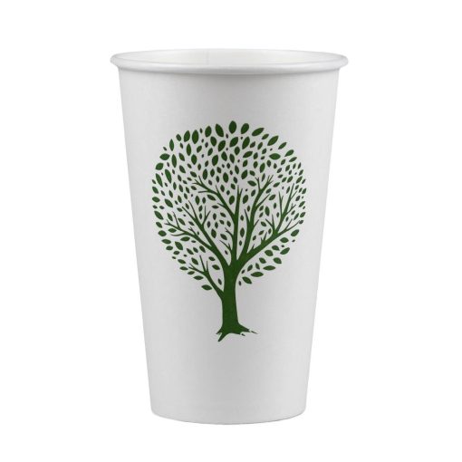 Vegware Green Tree White Hot Cups 16oz 89-Series Pack of 1000 (HX491)