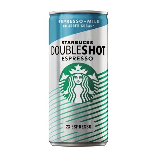 Starbucks Double Shot Espresso Iced Coffee No Added Sugar Cans 200ml Pack of 12 (KA191)