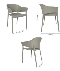 Bolero Lorenzo Cafe Chairs Medium Grey Pack of 2 (DX970)