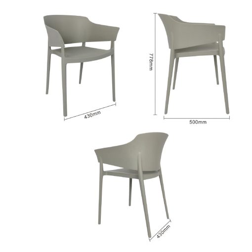 Bolero Lorenzo Cafe Chairs Medium Grey Pack of 2 (DX970)