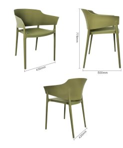 Bolero Lorenzo Cafe Chairs Green Tea Pack of 2 (DX971)