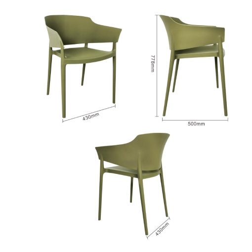 Bolero Lorenzo Cafe Chairs Green Tea Pack of 2 (DX971)