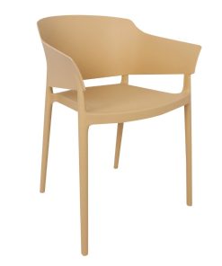 Bolero Lorenzo Cafe Chairs Warm Cream Pack of 2 (DX972)