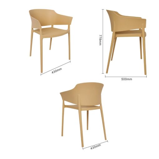 Bolero Lorenzo Cafe Chairs Warm Cream Pack of 2 (DX972)