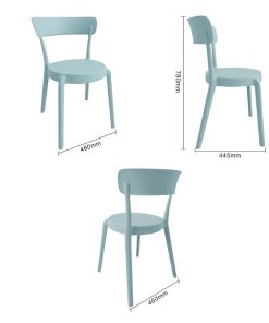 Bolero Mila Cafe Chairs Icy Blue Pack of 2 (DX973)