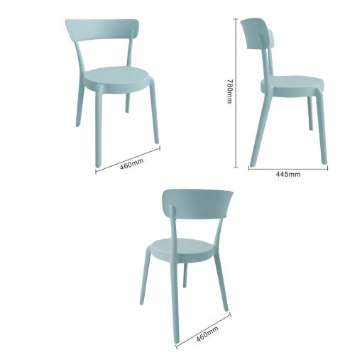 Bolero Mila Cafe Chairs Icy Blue Pack of 2 (DX973)