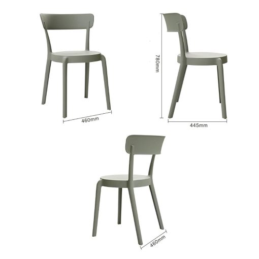 Bolero Mila Cafe Chairs Moss Grey Pack of 2 (DX974)