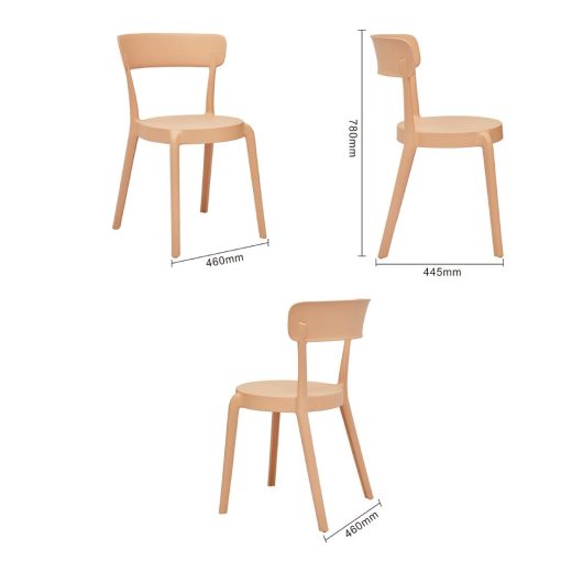 Bolero Mila Cafe Chairs Light Salmon Pack of 2 (DX975)