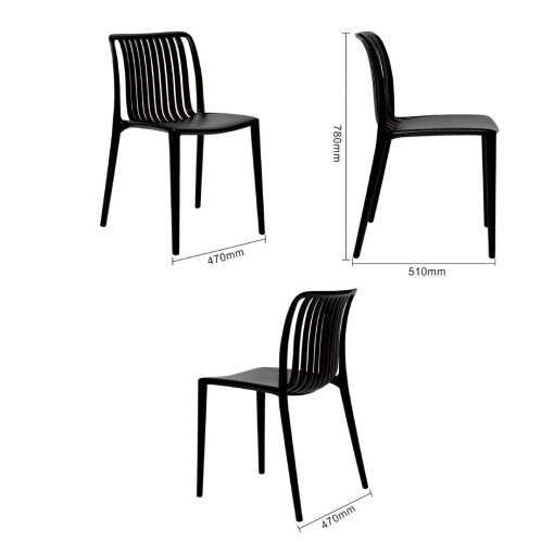 Bolero Verona Cafe Chairs Black Pack of 2 (DX976)