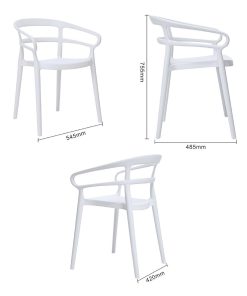 Bolero Mateo Cafe Chairs White Pack of 2 (DX979)