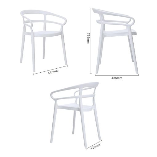 Bolero Mateo Cafe Chairs White Pack of 2 (DX979)