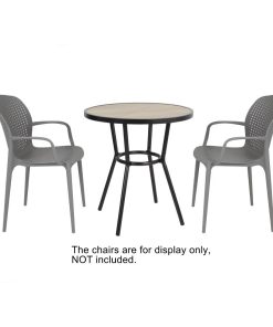 Bolero Marston Round Outdoor Table Black 700mm (DX986)