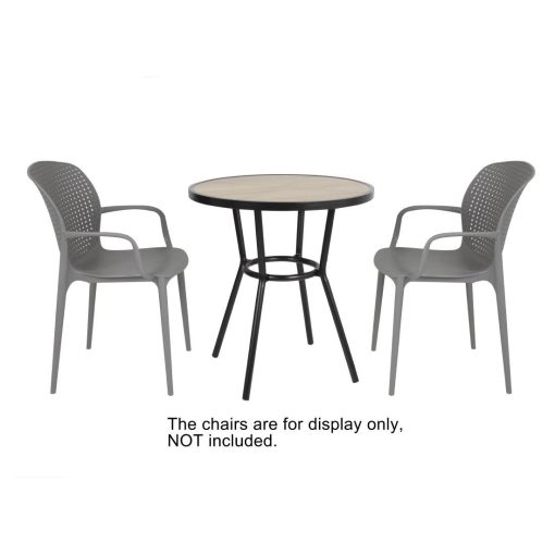 Bolero Marston Round Outdoor Table Black 700mm (DX986)