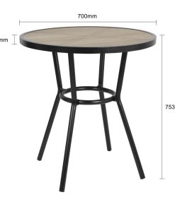 Bolero Marston Round Outdoor Table Black 700mm (DX986)