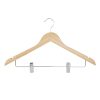 Bolero Wooden Hanger with Anti-Slip Clips Pack of 10 (FU396)