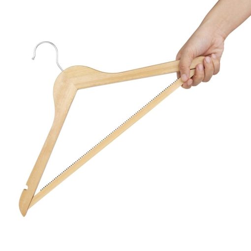 Bolero Natural Wooden Hangers Pack of 10 (FU399)