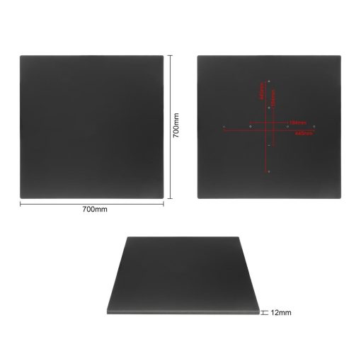 Bolero Matte Black Square Outdoor Table Top 700mm (FU530)