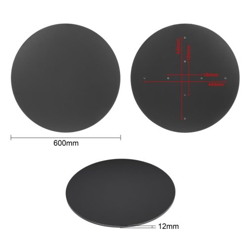 Bolero Matte Black Round Outdoor Table Top 600mm (FU531)