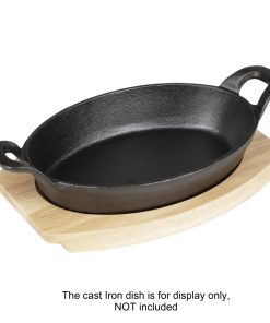 Olympia Hevea Board for Cast Iron Oval Eared Dish 260x165mm for FW817 (FW977)