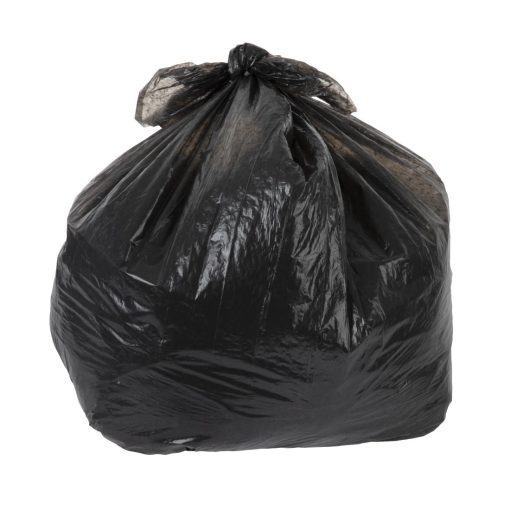 Jantex Large Medium Duty Black Bin Bags 80Ltr Pack of 10 (GN399)