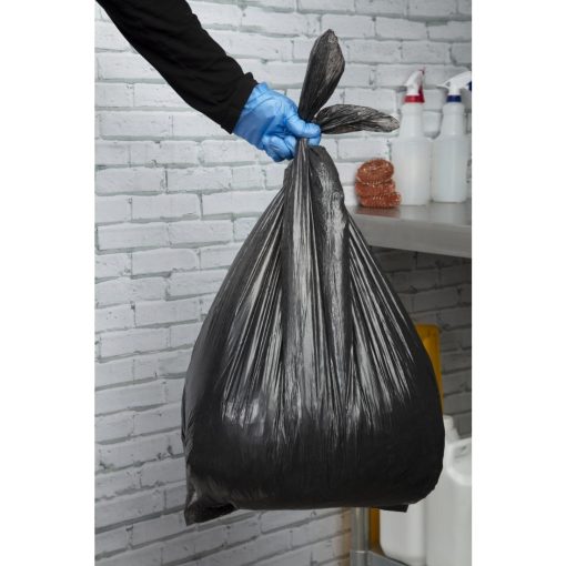 Jantex Large Medium Duty Black Bin Bags 80Ltr Pack of 10 (GN399)