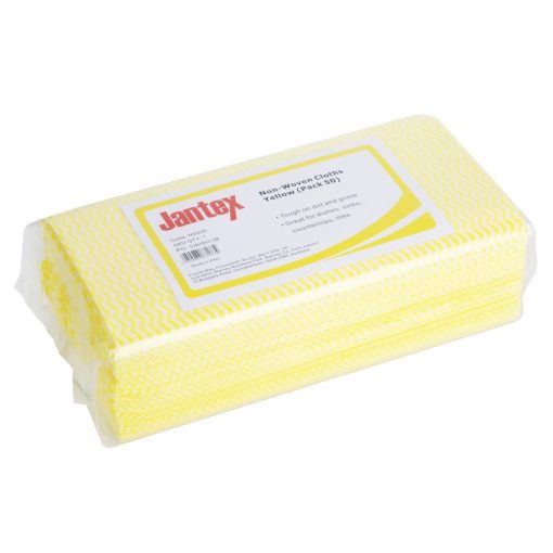 Jantex Non-Woven Cloths Yellow Pack of 50 (HS595)