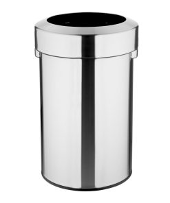 Bolero Brushed Steel Bin with Open Top Lid 70Ltr (HT460)