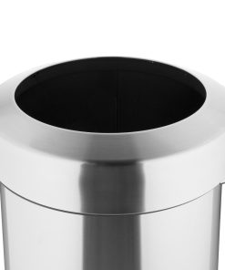 Bolero Brushed Steel Bin with Open Top Lid 70Ltr (HT460)