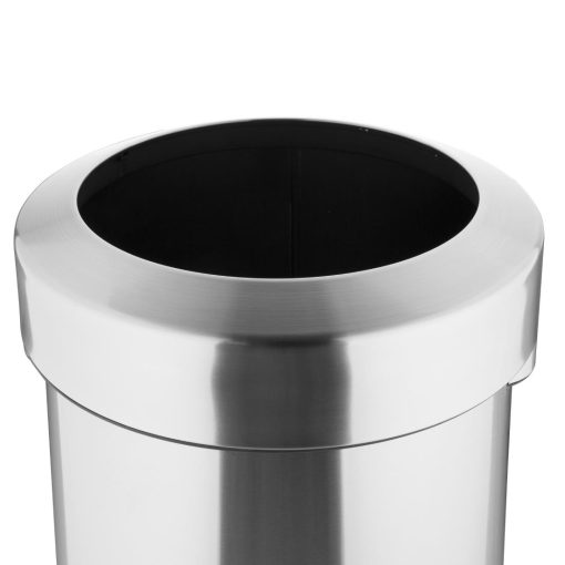 Bolero Brushed Steel Bin with Open Top Lid 70Ltr (HT460)