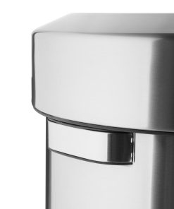 Bolero Brushed Steel Bin with Open Top Lid 70Ltr (HT460)