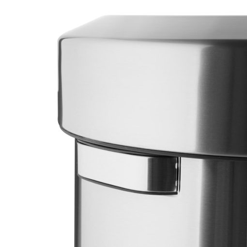 Bolero Brushed Steel Bin with Open Top Lid 70Ltr (HT460)