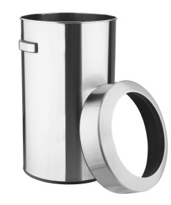 Bolero Brushed Steel Bin with Open Top Lid 70Ltr (HT460)