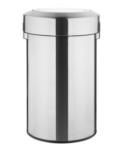 Bolero Brushed Steel Bin with Swing Lid 70Ltr (HT461)